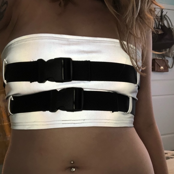 Dolls Kill Tops - dollskill reflective bandeau top